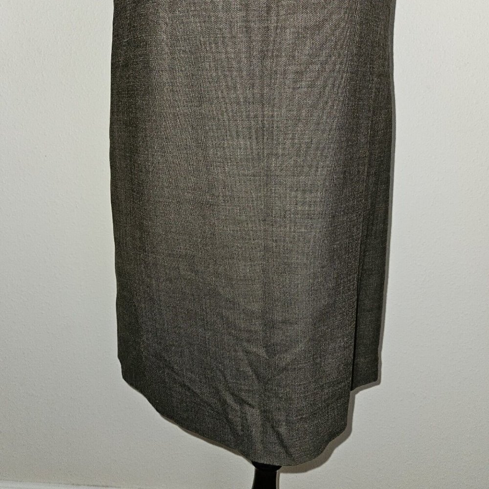 Rebecca Taylor Brown Dress Flower Neckline Wool Blend Exposed Zipper Size 4 - Picture 3 of 13